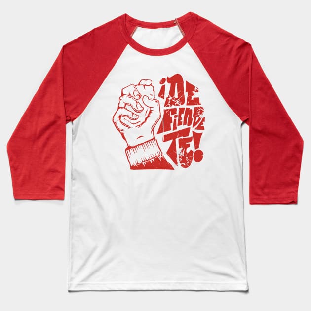 Defiendete! Baseball T-Shirt by BlackDogArtwork